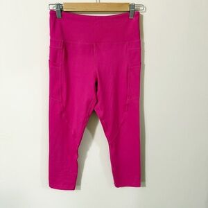 Zyia Womens Pink Capri Leggings Size 6 Running Athletic Gym Yoga Pockets